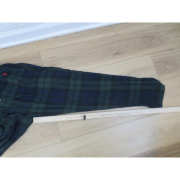 Polo Ralph Lauren Pajama Pants Mens Medium Tartan Plaid Sleepwear Green Flannel - Picture 10 of 11